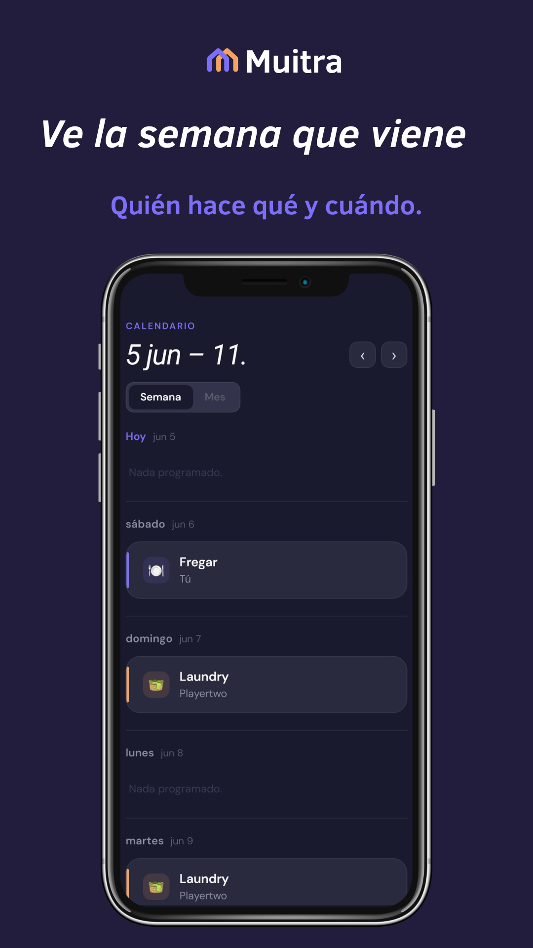 La vista de la semana: quién hace qué, y cuándo.